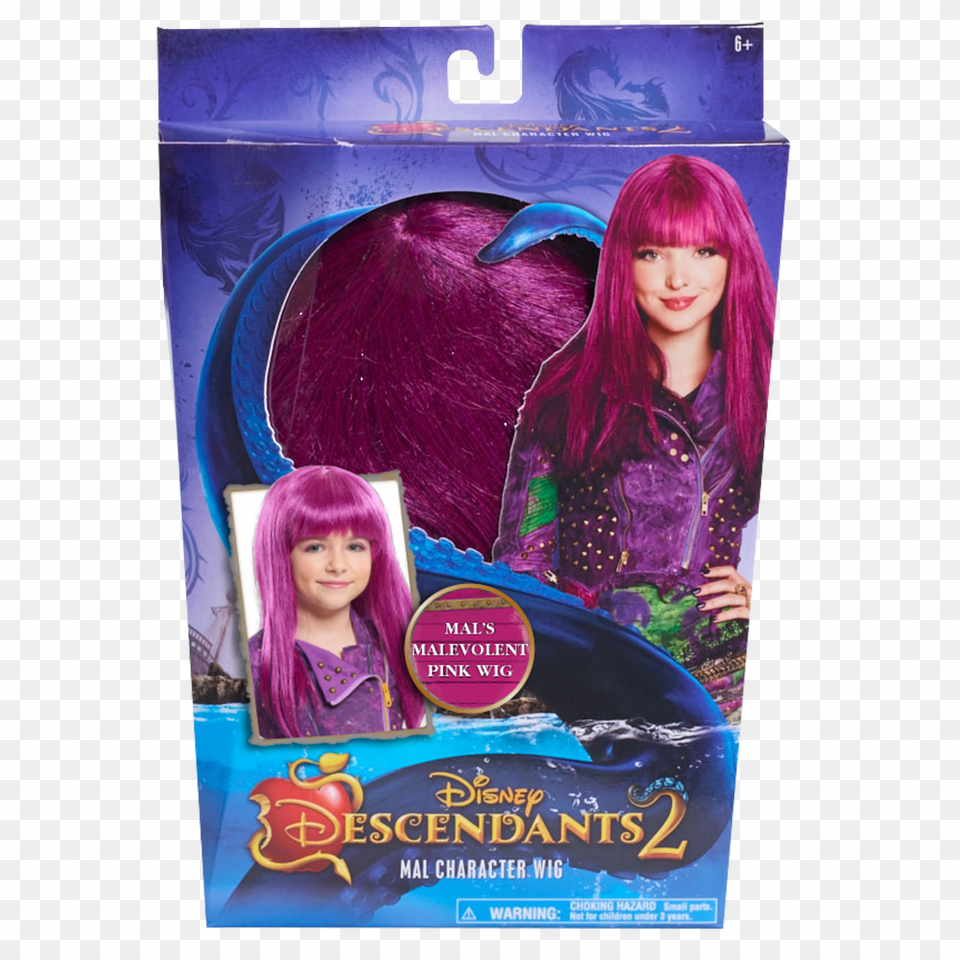 Descendants 2 Wig Mal, Purple, Adult, Person, Girl Free Transparent Png