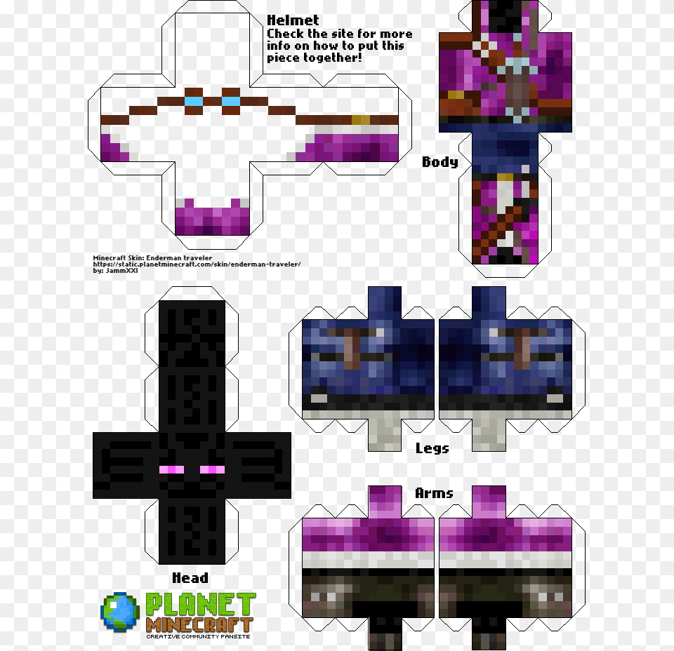 Descendants 3 Minecraft Skins, Purple Free Png