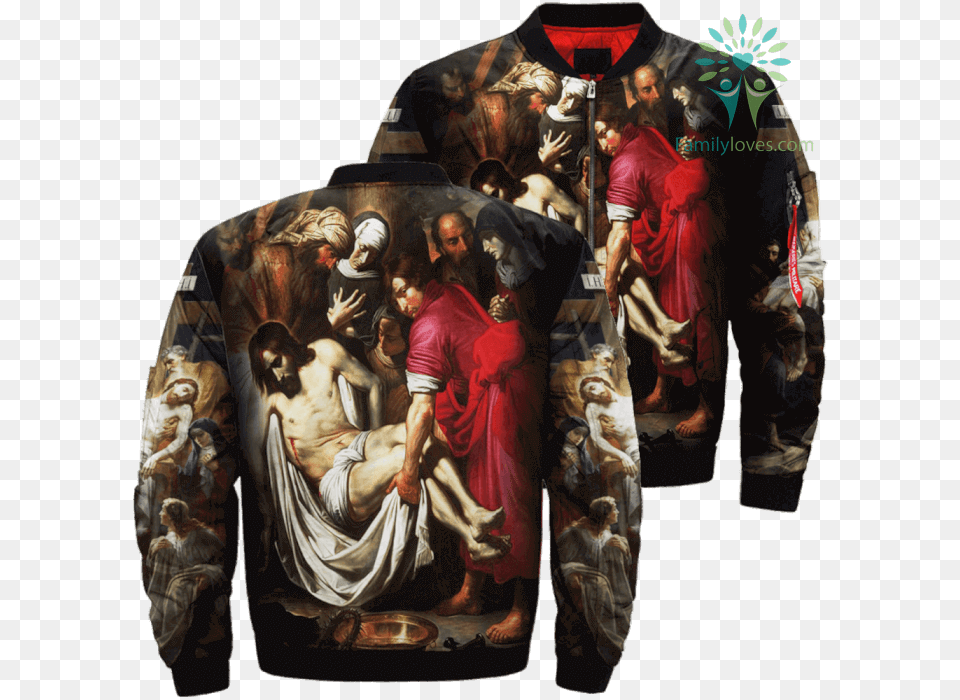 Descendants From The Cross Of Giorgio Vasari Over Print Jesus Jacket, Art, Clothing, Coat, Painting Free Png Download