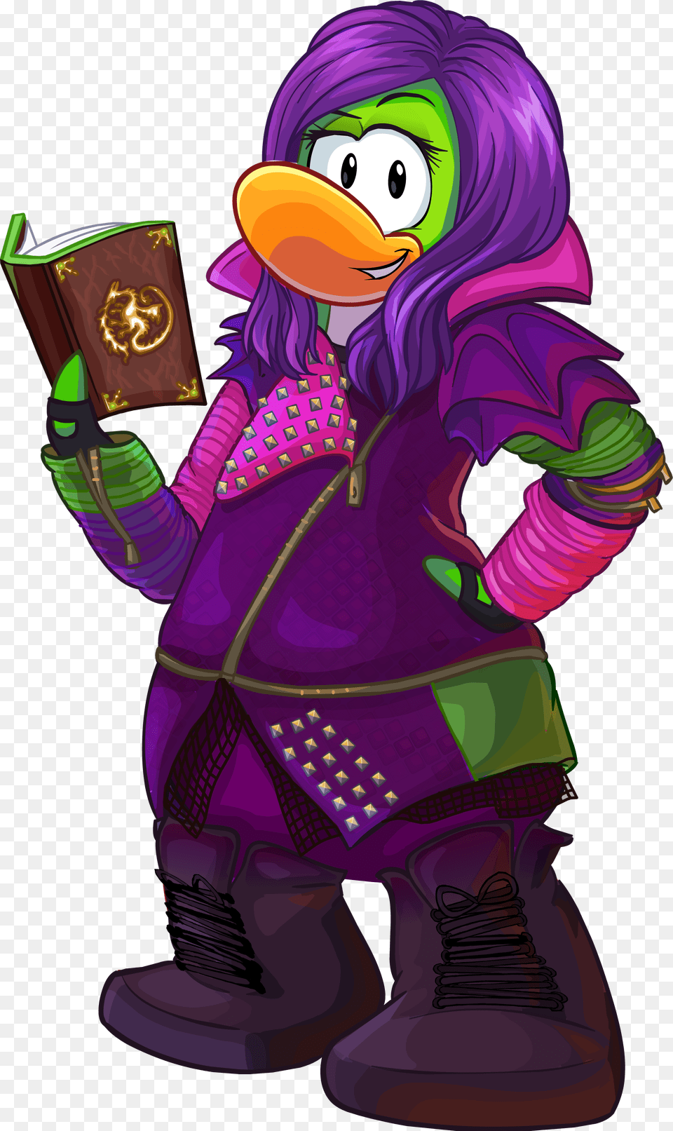 Descendants Party Mal Club Penguin De Descendientes, Book, Comics, Publication, Purple Png