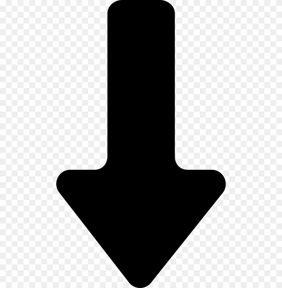 Descending Straight Filled Arrow Black Filled In Arrow, Silhouette, Symbol Free Transparent Png