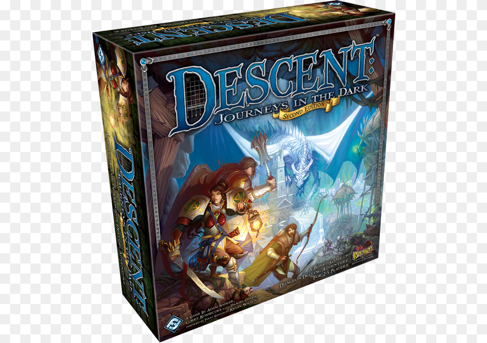 Descent Board Game Box, Person, Book, Publication, Adult Png Image