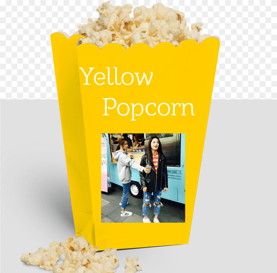 Description Yellow Large Popcorn Boxes 18cm 10pk Pack, Female, Girl, Person, Teen Free Transparent Png