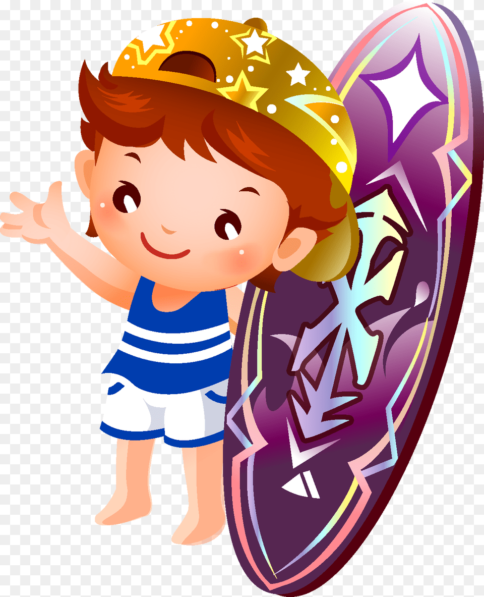 Desenho De Menino Surfando, Baby, Person, Face, Head Free Png Download