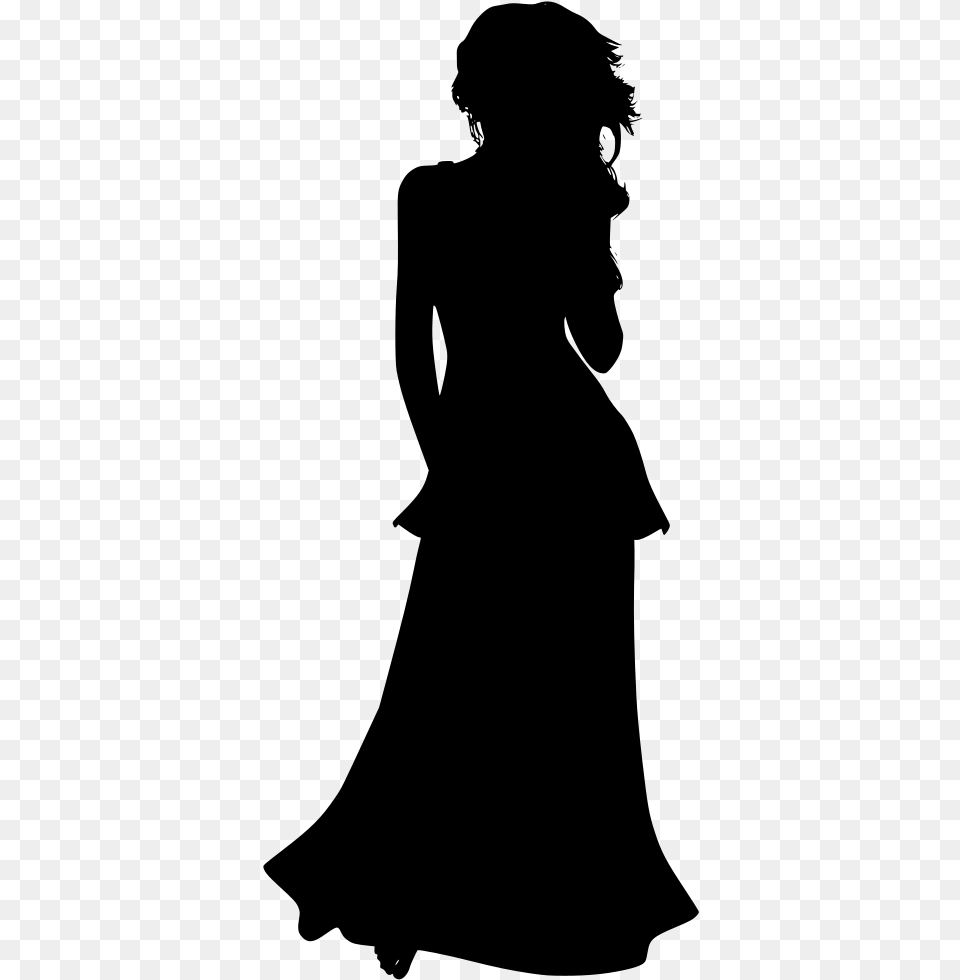 Desenho De Mulher Com Vestido, Gray Free Png