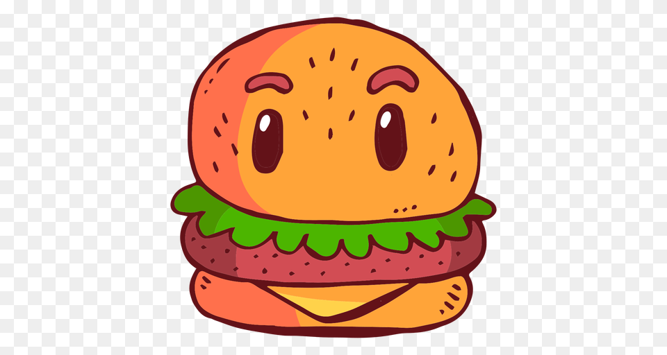 Desenho De Personagem De, Burger, Food, Face, Head Free Png