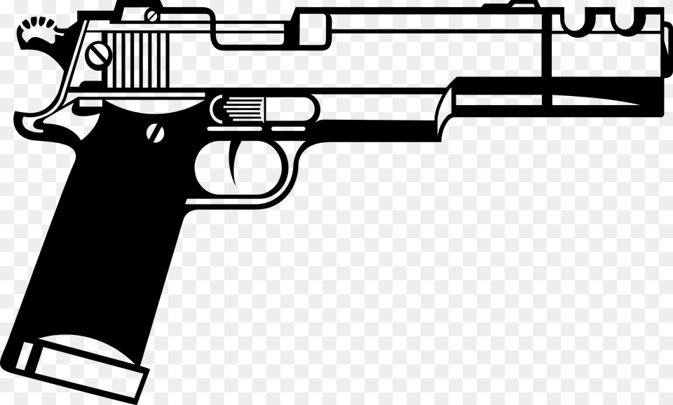 Desenho Pistola Black And White Clipart Gun, Gray Free Png Download