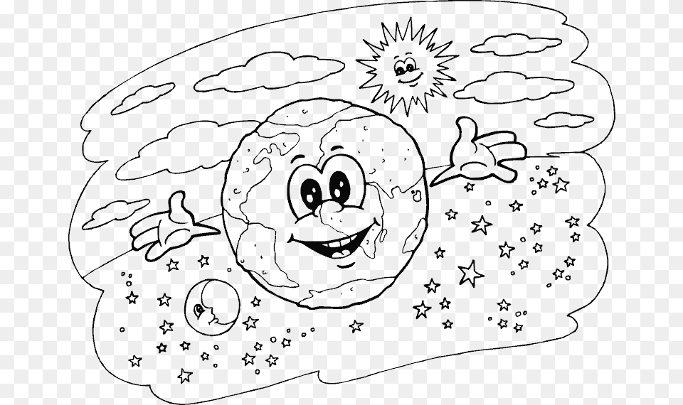 Desenho Sol Para Colorir Earth Sun And Moon To Color, Art, Doodle, Drawing, Accessories Png