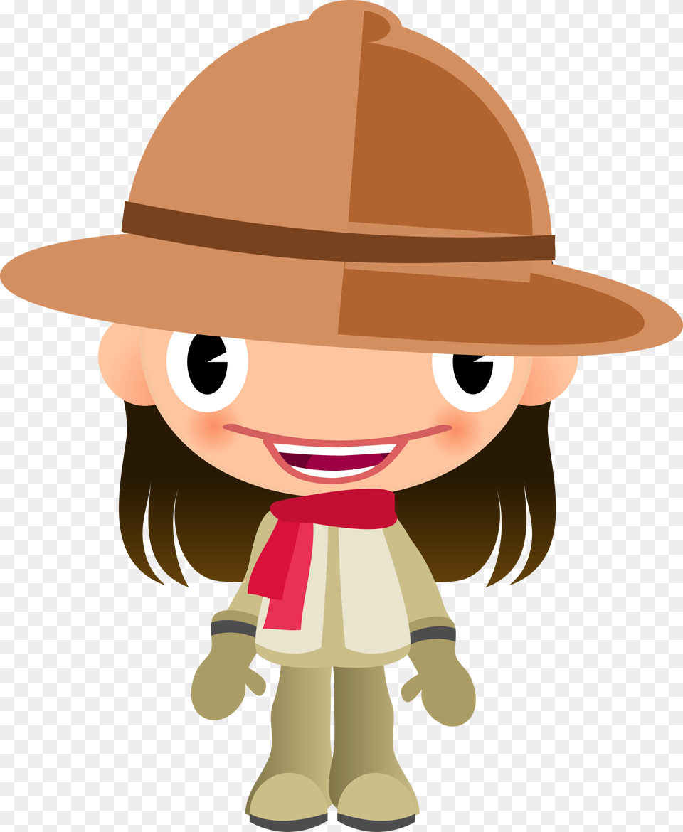 Desenhos Coloridos De Safari Girl With A Hat Clipart, Clothing, Sun Hat, Baby, Person Free Png Download