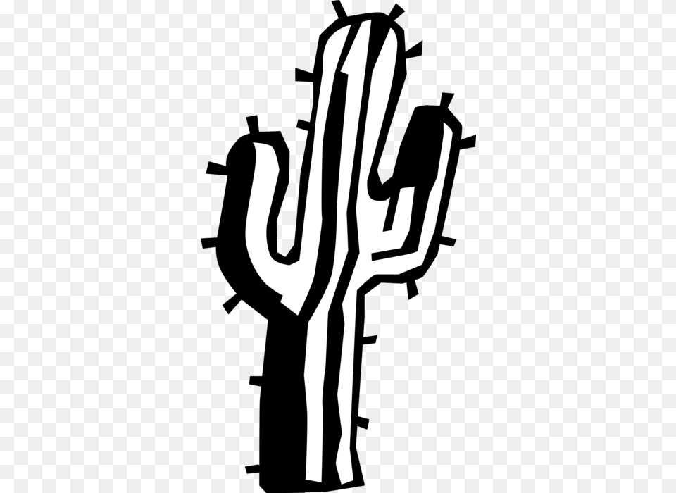 Desert Cactus Plant, Trident, Weapon, Stencil Png Image