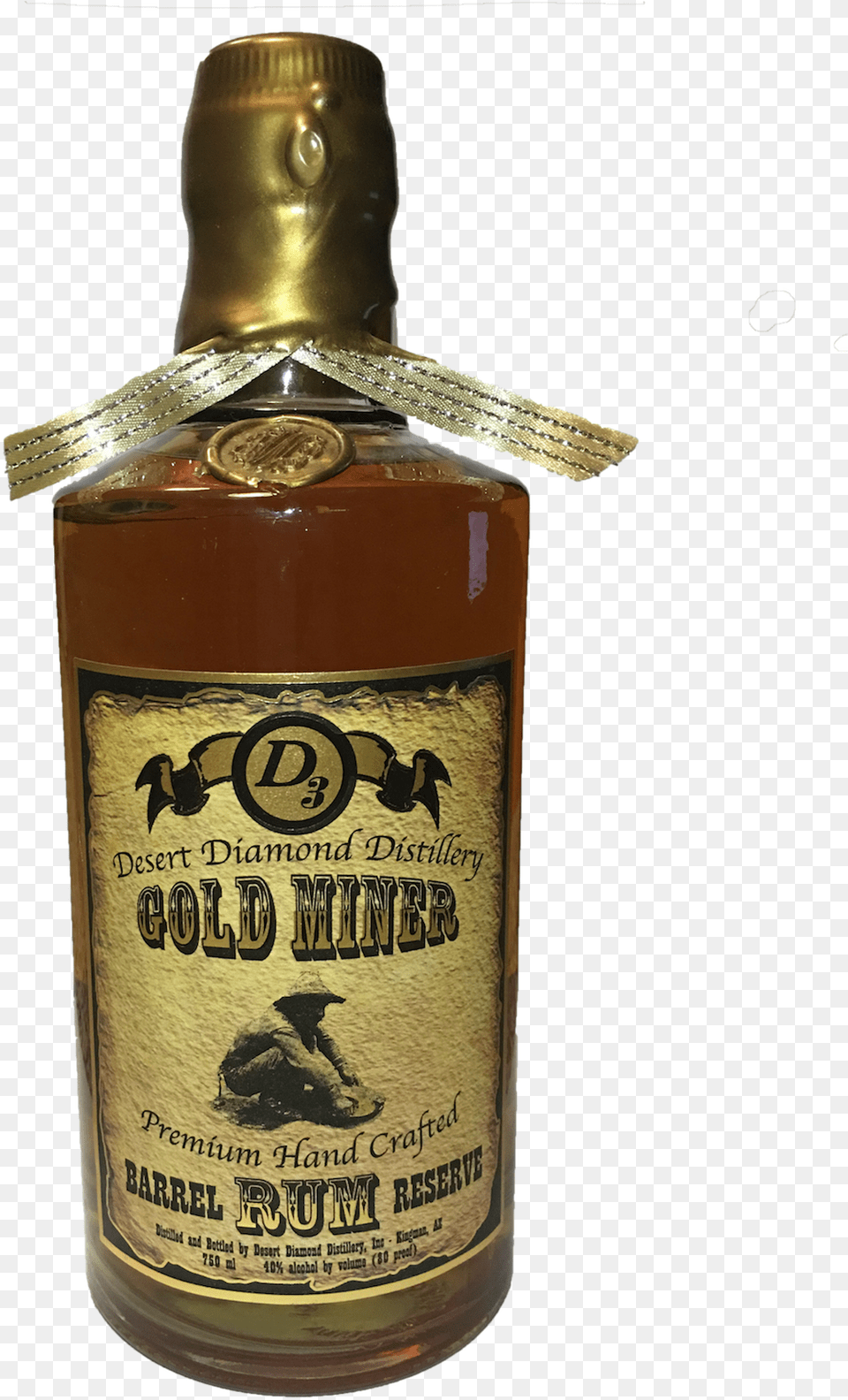 Desert Diamond Distillery Gold Miner White Rum, Alcohol, Beverage, Liquor, Beer Png Image