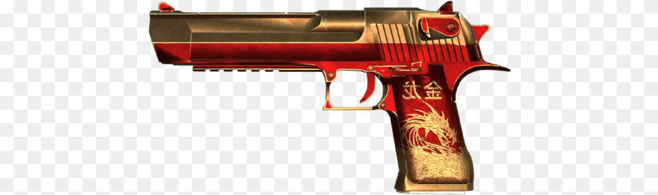 Desert Eagle Golden Dragon, Firearm, Gun, Handgun, Weapon Png