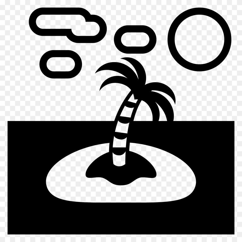 Desert Island Emoji Clipart, Palm Tree, Plant, Tree, Text Free Png Download