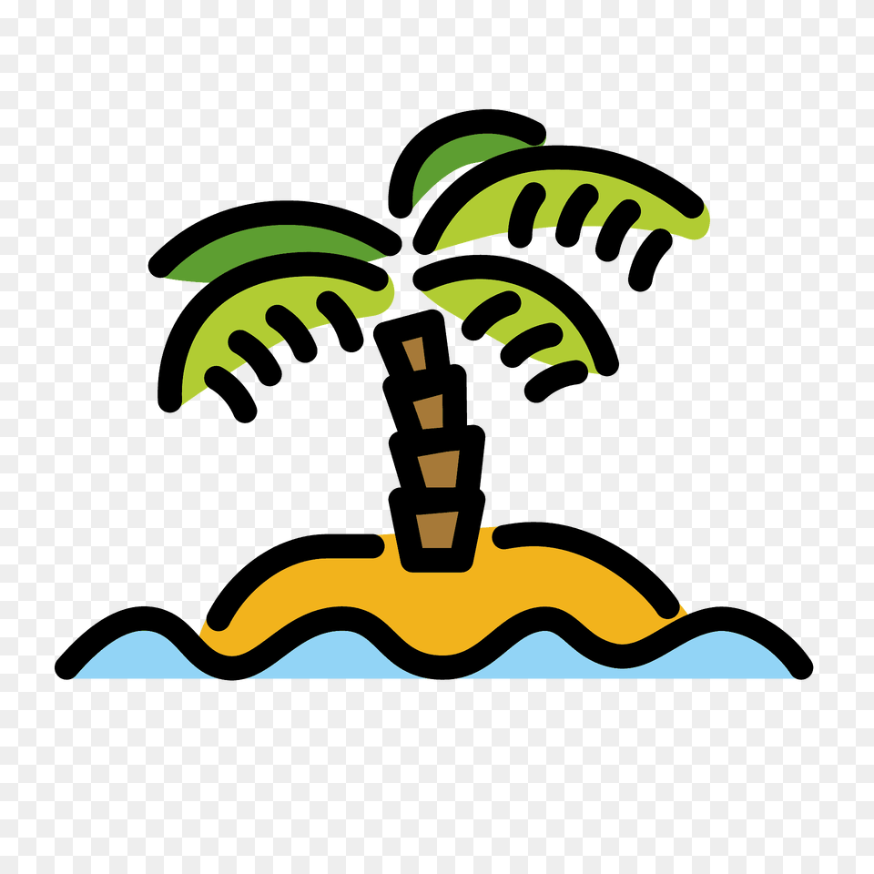 Desert Island Emoji Clipart, Palm Tree, Plant, Tree, Emblem Free Transparent Png