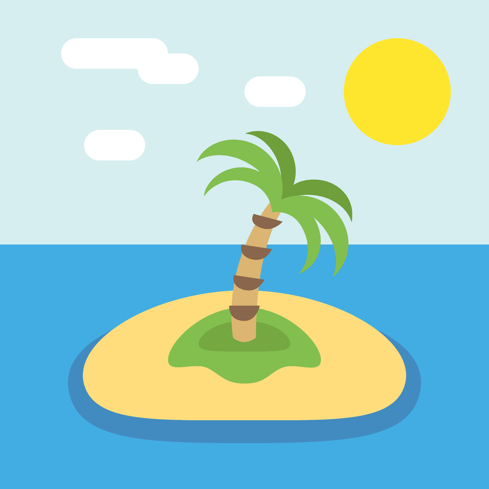 Desert Island Emoji Clipart, Land, Nature, Outdoors, Palm Tree Free Png Download