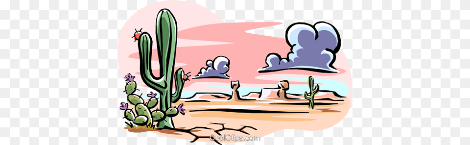 Desert Landscape Royalty Vector Clip Art Illustration, Cactus, Plant, Outdoors Free Png