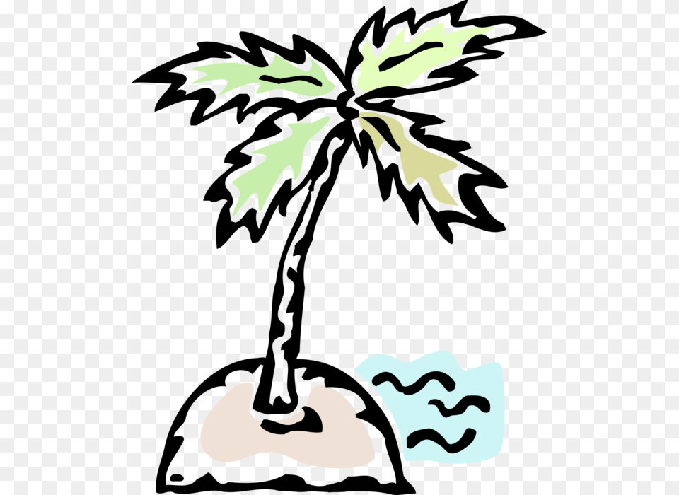 Deserted Island And Palm Tree, Leaf, Plant, Stencil, Clothing Free Transparent Png