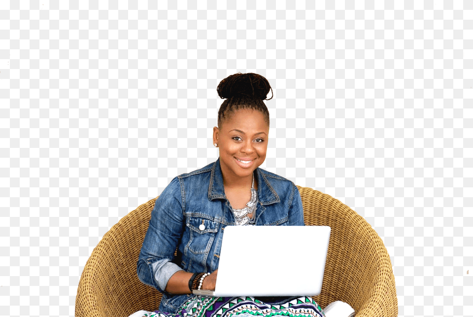 Deserve To Make Your Dreams A Reality Sitting, Person, Computer, Pc, Laptop Free Png Download