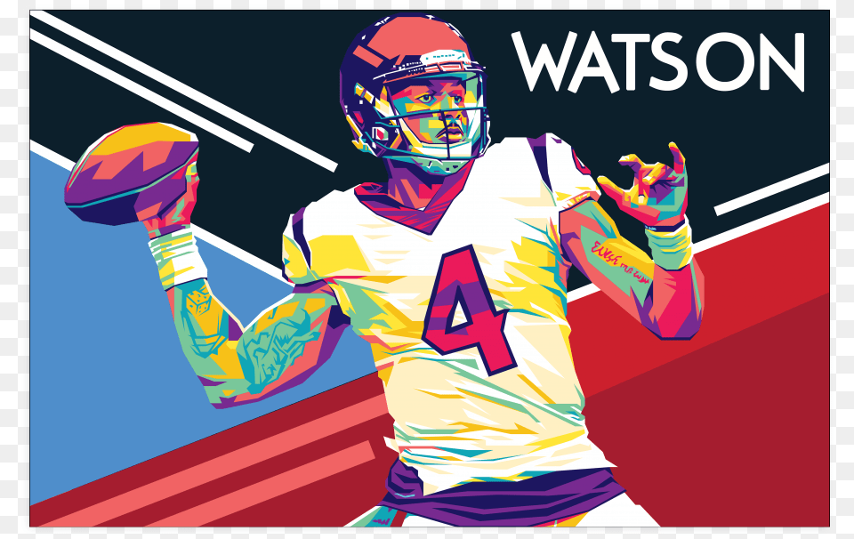 Deshaun Watson Pop Art Poster Houston Texans, Helmet, Baby, Person, American Football Png