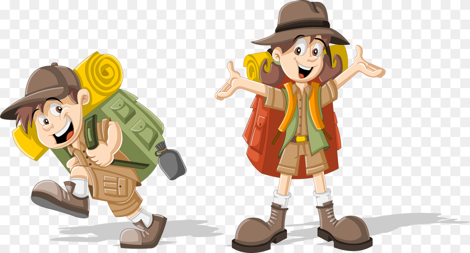 Design Backpack Character Scouting Children Download, Book, Comics, Publication, Baby Png Image