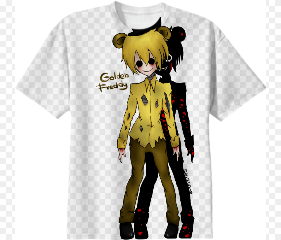 Design By Saineko Golden Freddy As A Human, T-shirt, Clothing, Person, Man Png