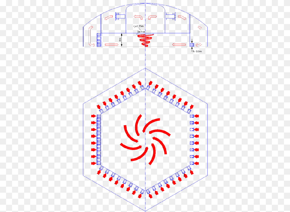Design Concept Of Tornado Vortex Generation In Windeee Blue Corelle, Cad Diagram, Diagram, Pattern Free Png