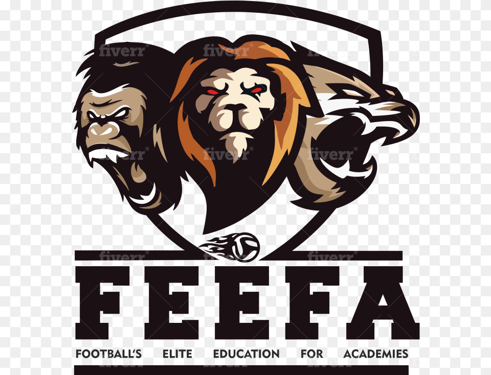 Design Cool Sports Logo For You Poster, Animal, Lion, Mammal, Wildlife Free Png Download