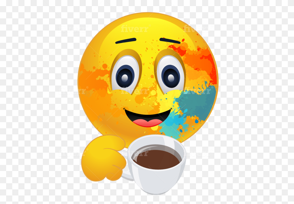 Design Custom Emoji Or Creative Stickers Smiley, Cup, Beverage, Coffee, Coffee Cup Free Transparent Png