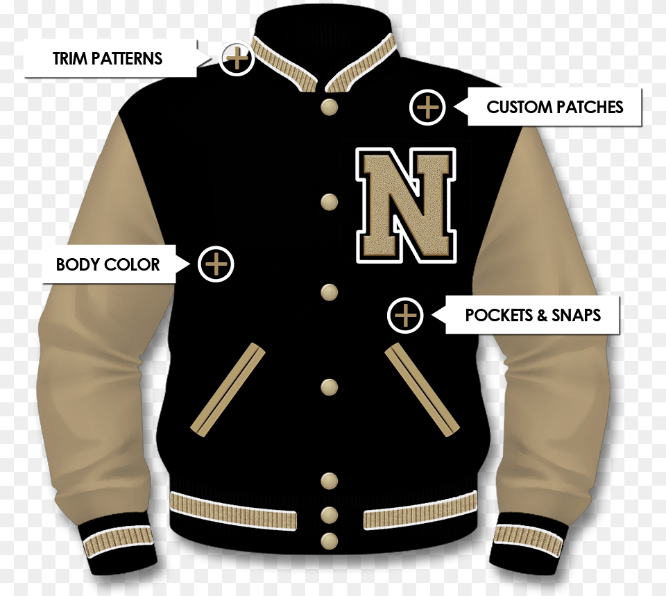 Design Custom Jackets Letterman Baseball Varsity Jacket High School Jacket Designs, Clothing, Coat, Shirt, Vest Free Png