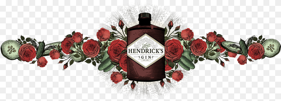Design Element Hendricks Gin Cloud Illustration, Flower, Plant, Rose, Alcohol Free Transparent Png