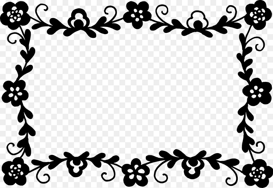 Design For Download On Mbtskoudsalg Black And White Flower Frame Clipart, Art, Floral Design, Graphics, Pattern Free Transparent Png