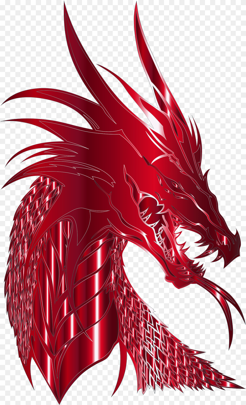 Design Of Crimson Dragon Head Dragon Head, Animal, Fish, Sea Life, Shark Png