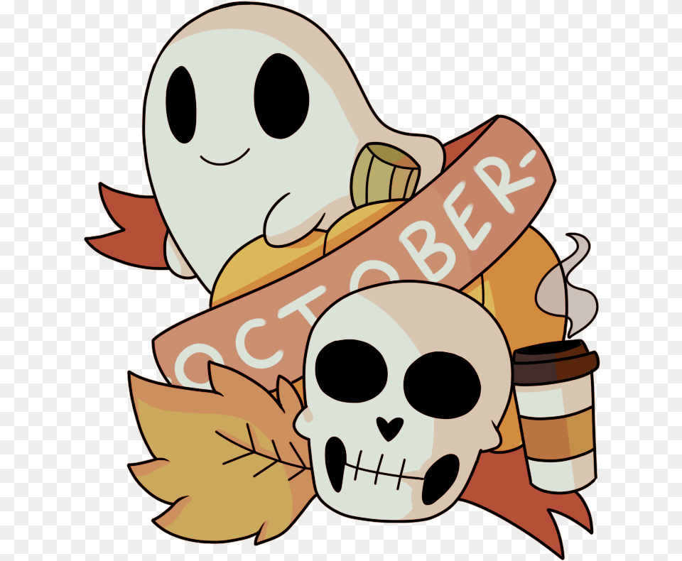 Design Orange Halloween Tattoo Skeletons Fall Autumn Pumpkin And Skeleton S, Face, Head, Person Free Png Download