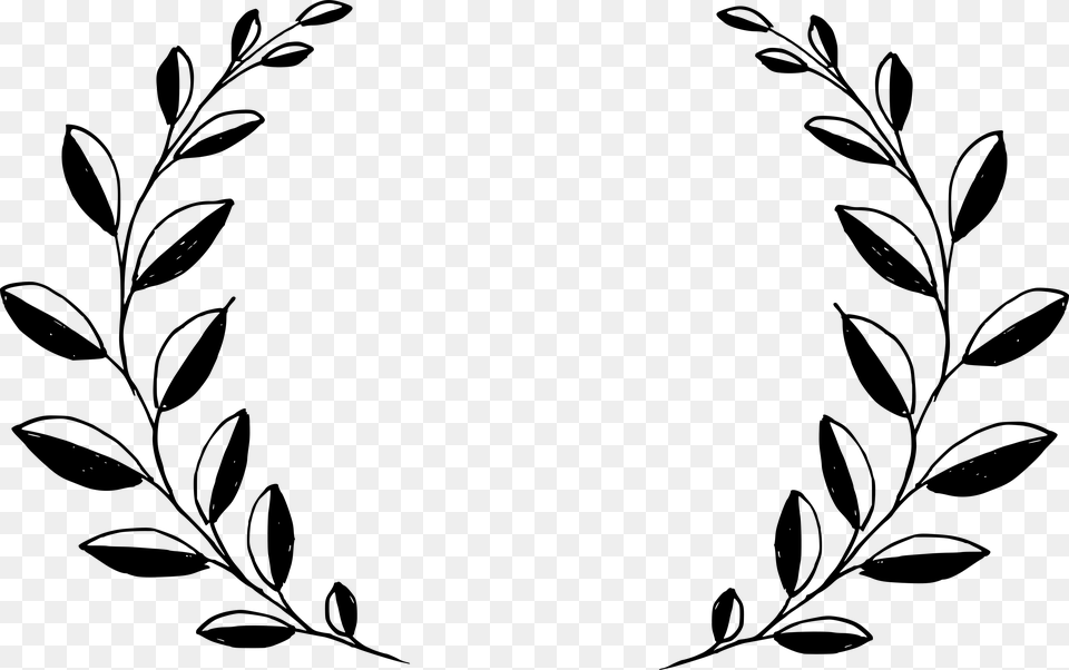 Design Transparent Wreath Vector, Gray Png