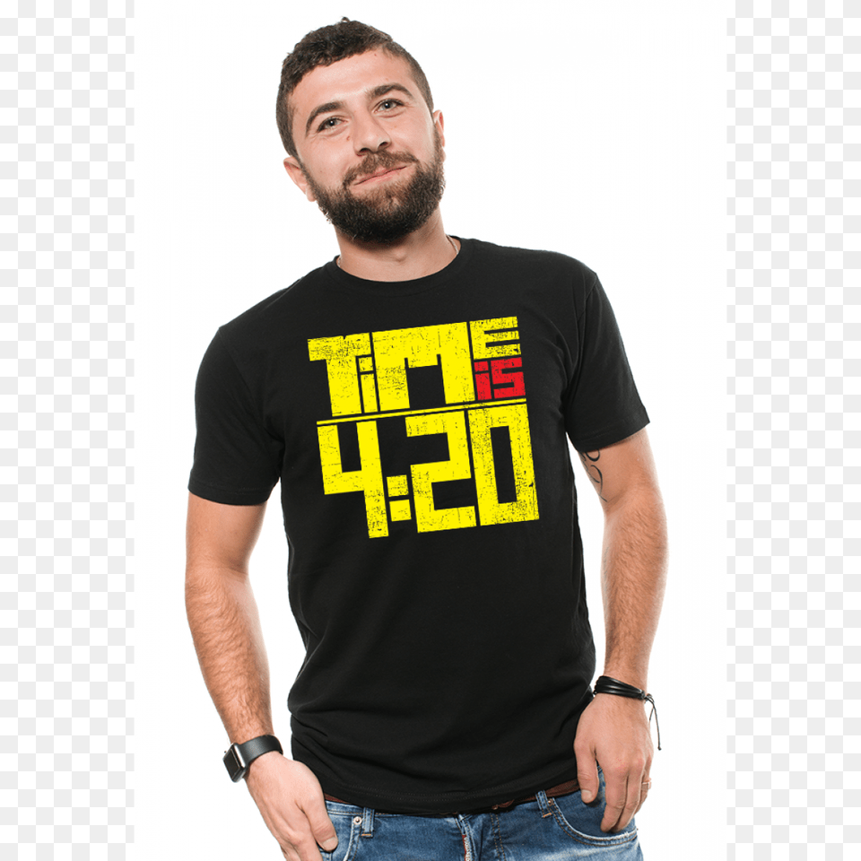 Design Tshirt Funny Weed Time Tee Smoking Marijuana Blunt, Adult, Shirt, Person, Man Png Image