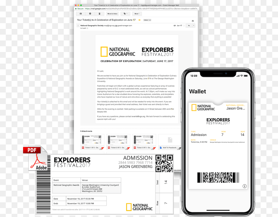 Design Your Own Pdf And Apple Wallet Tickets Pdf Ticket Design, Text, Qr Code, Electronics, Phone Free Png