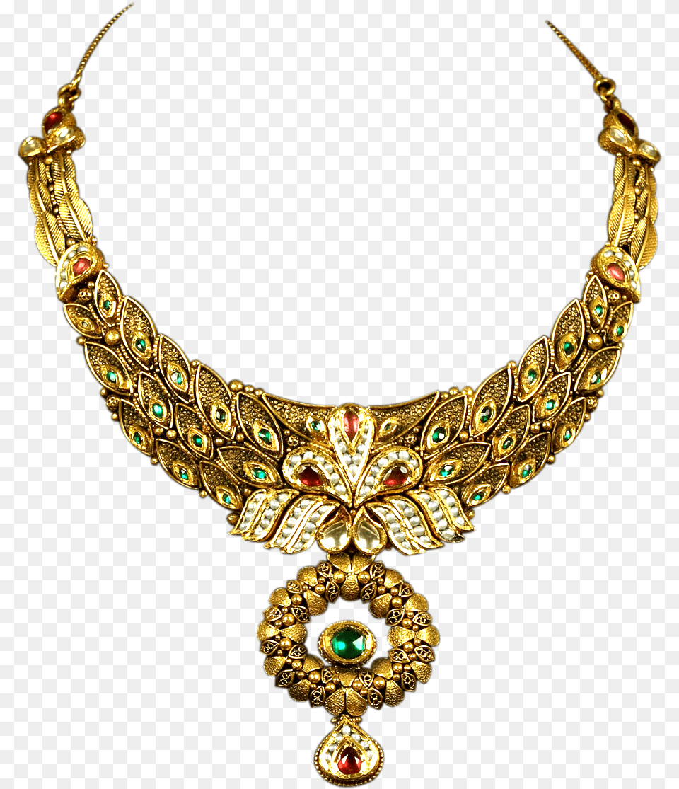 Designe Necklace Bridal Wear Jewellery Transparent Jewelry Transparent Background, Accessories, Gold, Diamond, Gemstone Free Png Download