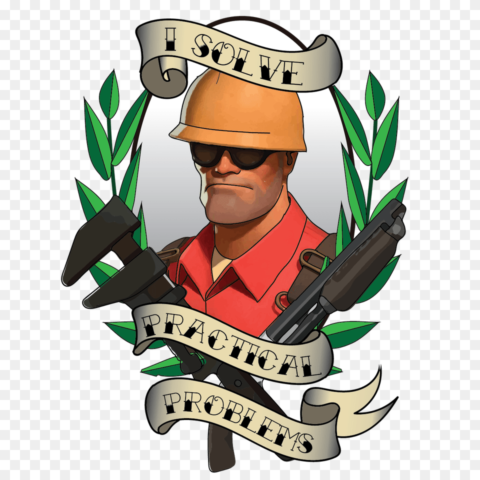 Designed An Engineer Tattoo, Clothing, Hardhat, Helmet, People Png