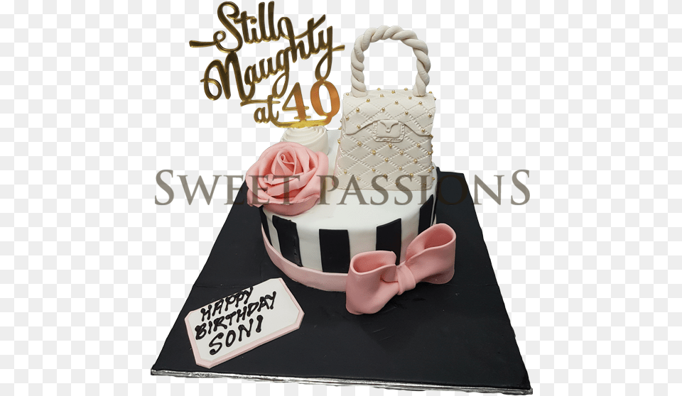 Designer Bag With Topper Cake Decorating, Accessories, Handbag, Food, Dessert Png Image