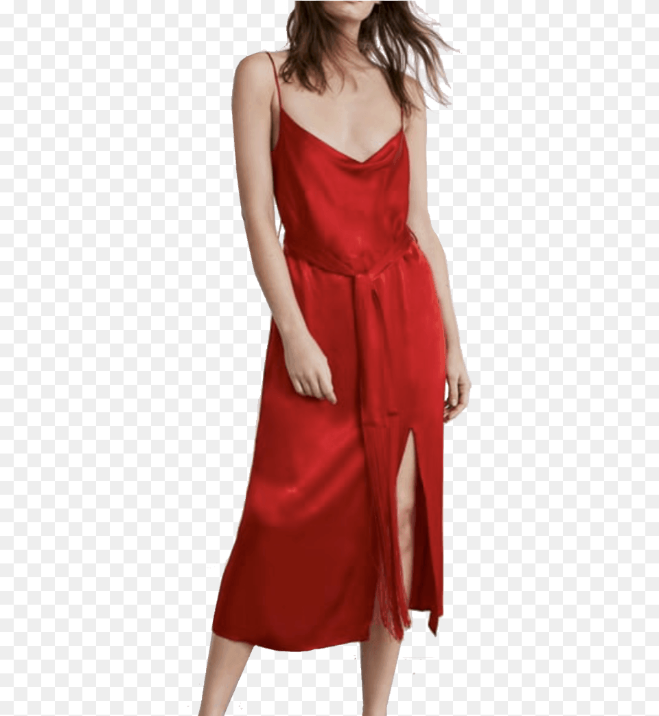 Designer Red Dance Dress Red Satin Cowl Dress, Clothing, Evening Dress, Formal Wear, Adult Png