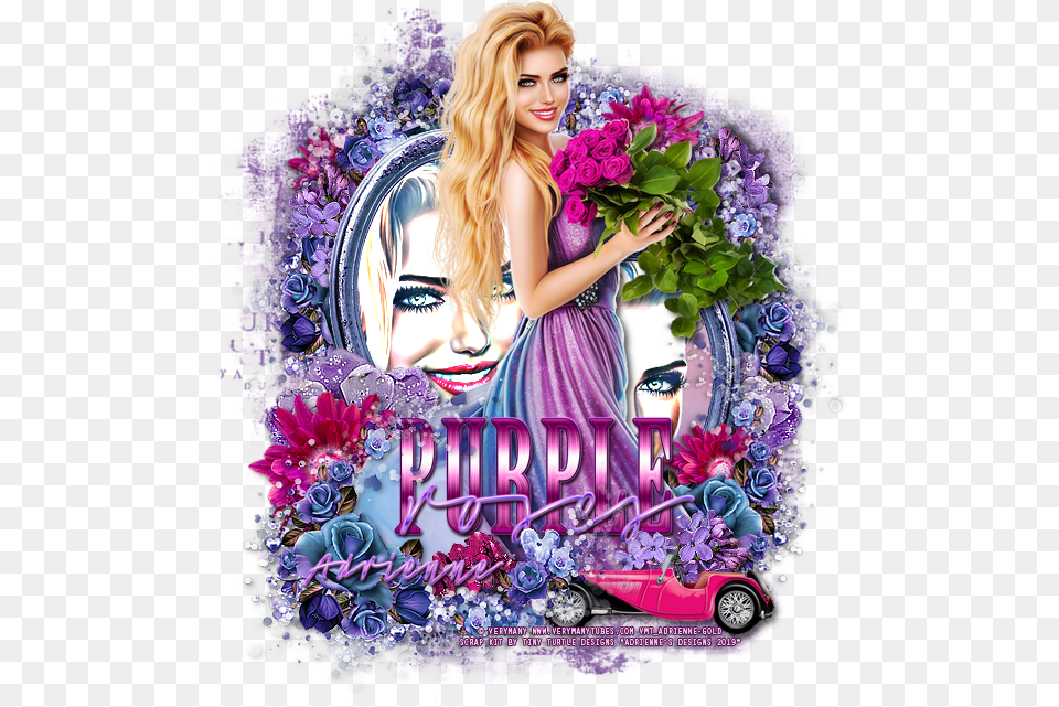 Designs Purple Roses Poster, Graphics, Advertisement, Art, Person Free Png Download