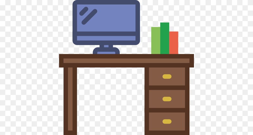 Desk, Computer, Drawer, Electronics, Furniture Free Png
