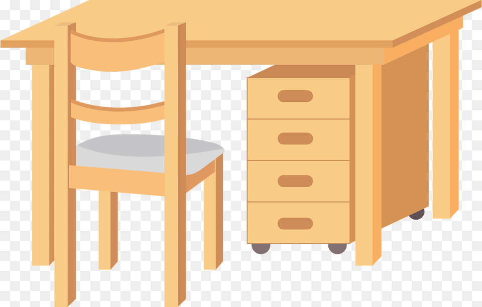 Desk And Chair Furniture Clipart, Drawer, Table, Cabinet, Dining Table Free Transparent Png