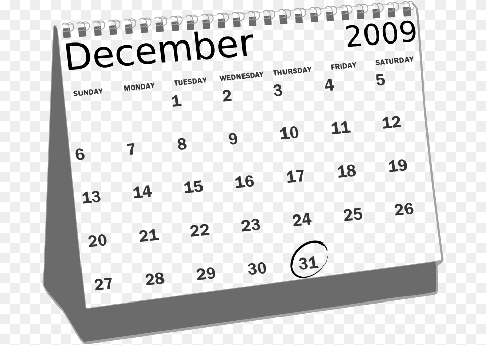Desk Calendar Clip Arts Calendar Clipart Black And White, Text, Blackboard Free Png Download