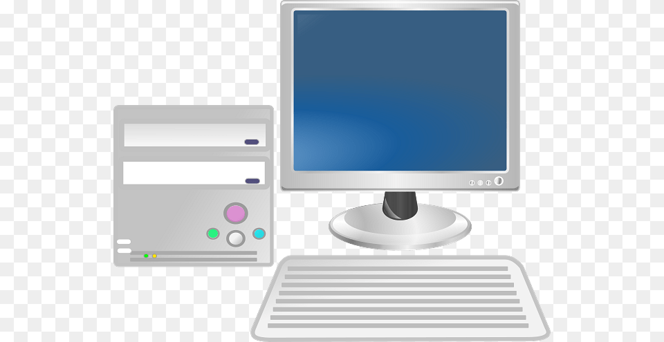 Desk Computer And Monitor, Electronics, Pc, Computer Hardware, Hardware Free Png Download