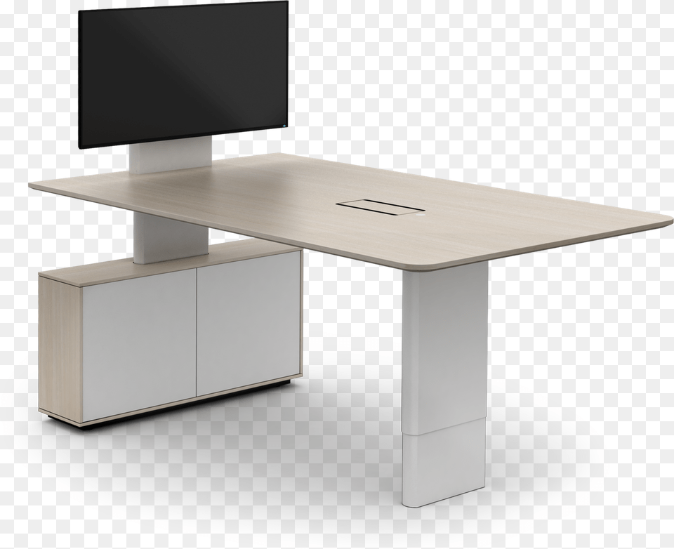 Desk High Quality Image, Computer, Electronics, Furniture, Table Free Png