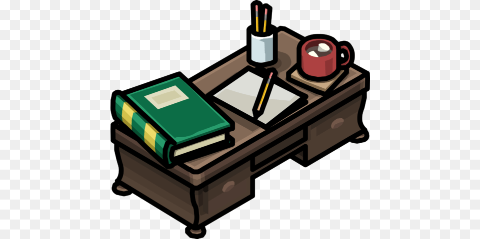Desk Icon Teacher Desk Club Penguin, Coffee Table, Furniture, Table, Book Free Transparent Png