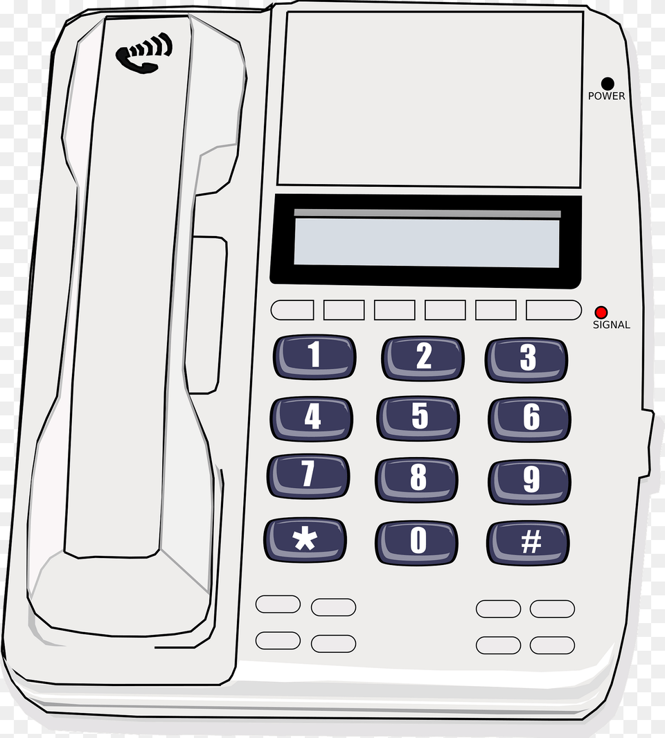 Desk Phone Black And White Clipart, Electronics, Mobile Phone Png