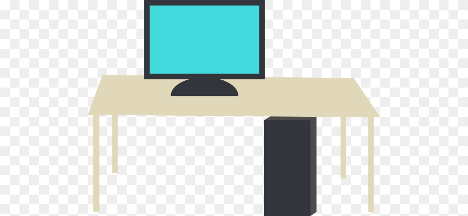 Desk With Computer Clipart, Electronics, Furniture, Table, Pc Png