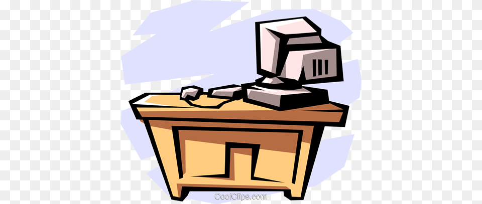 Desk With Computer Clipart, Table, Furniture, Electronics, Pc Free Transparent Png